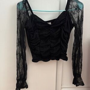 Black gothic lace top